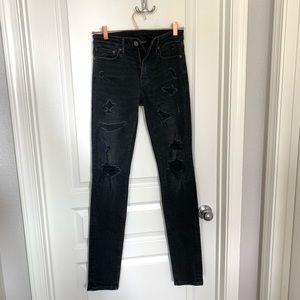 ripped stacked jeans